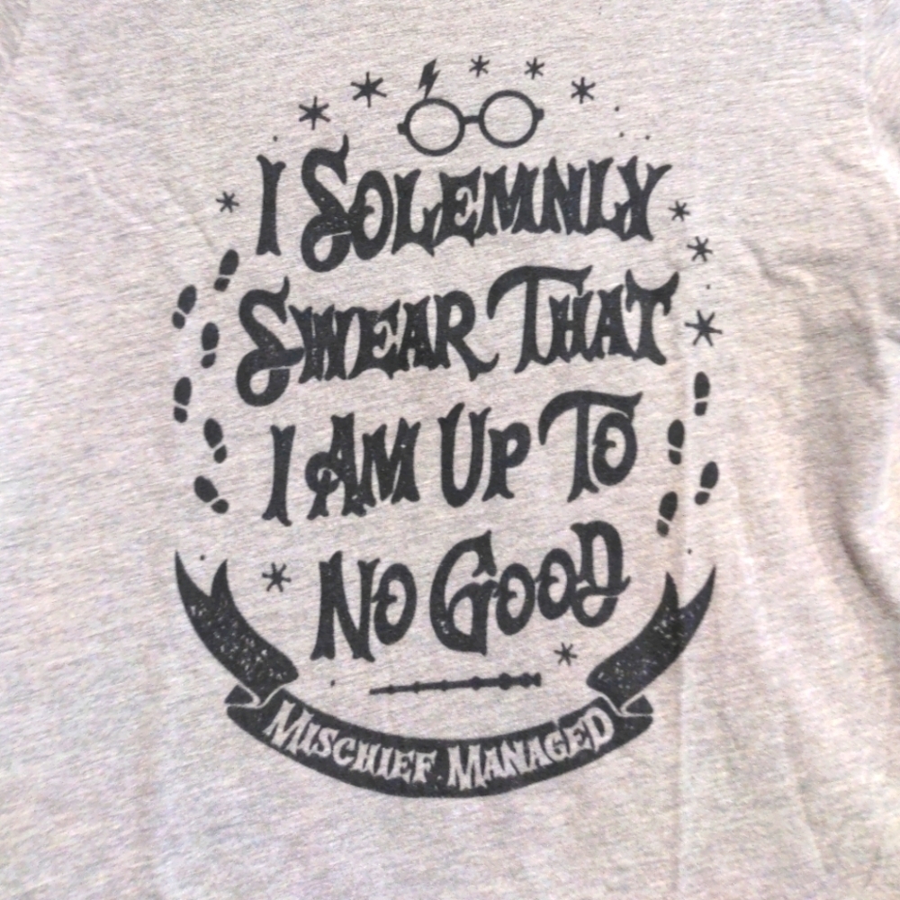Harry Potter Mischief Managed Tee Medium Gray
